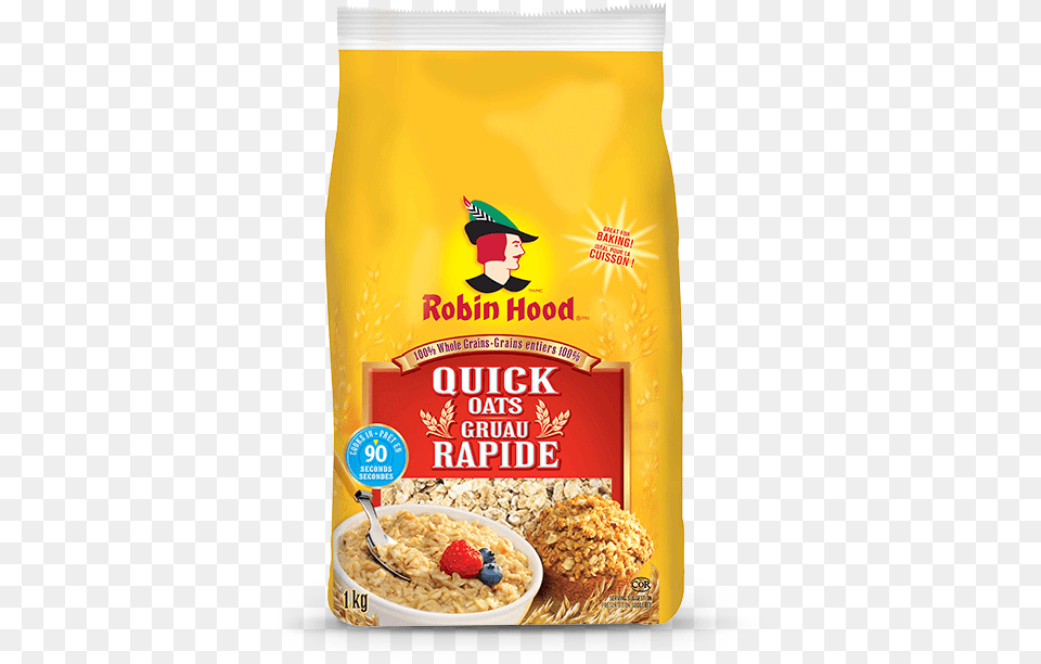 Robin Hood Quick Oats Robin Hood Flour, Breakfast, Food, Baby, Person Free Png Download