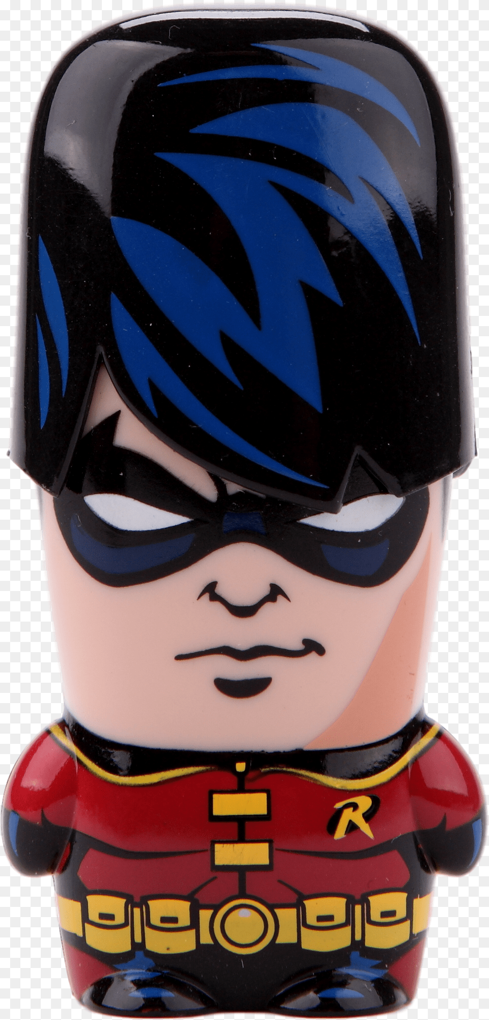 Robin Mimobot Batman Series Dc Comics Usb Flash Drive Figurine, Baby, Person, Helmet, Face Png