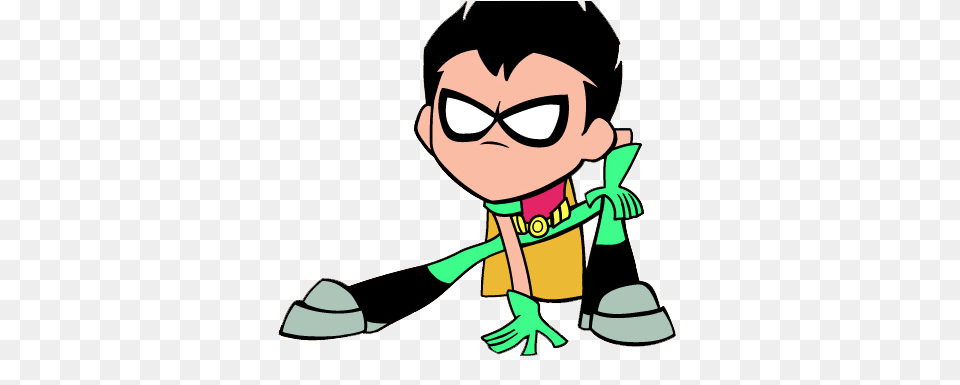 Robin Teen Titans Go Robin, Cleaning, Person, Cartoon, Face Free Transparent Png