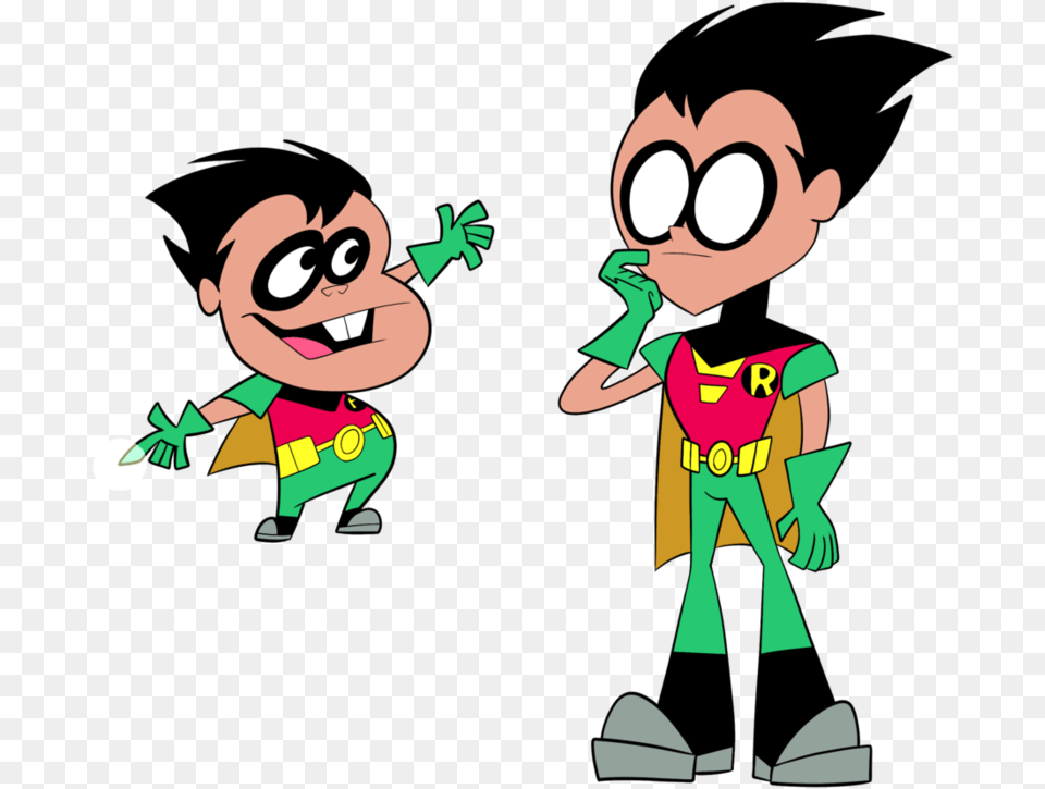 Robin Teen Titans Go Transparent, Cartoon, Baby, Person, Face Free Png