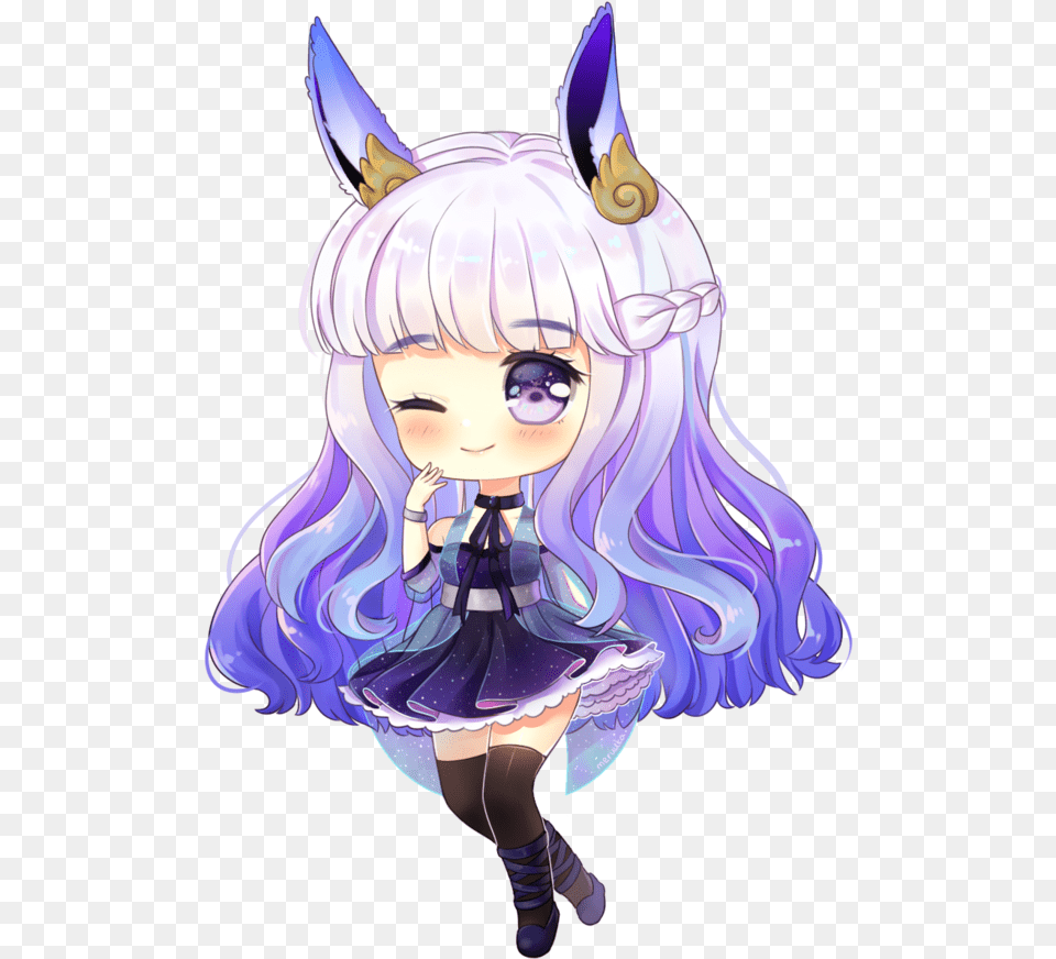 Roblox Anime Girl With Blue Hair Decal Download Cute Blue And Purple Anime Girls, Book, Comics, Publication, Baby Png