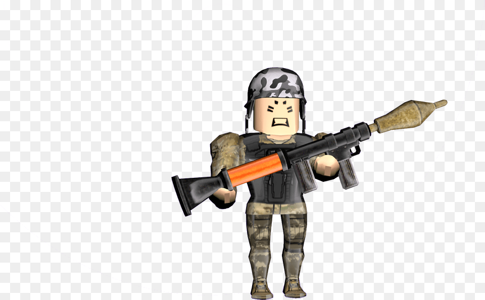 Roblox Character With Gun, Firearm, Rifle, Weapon, Figurine Png Image
