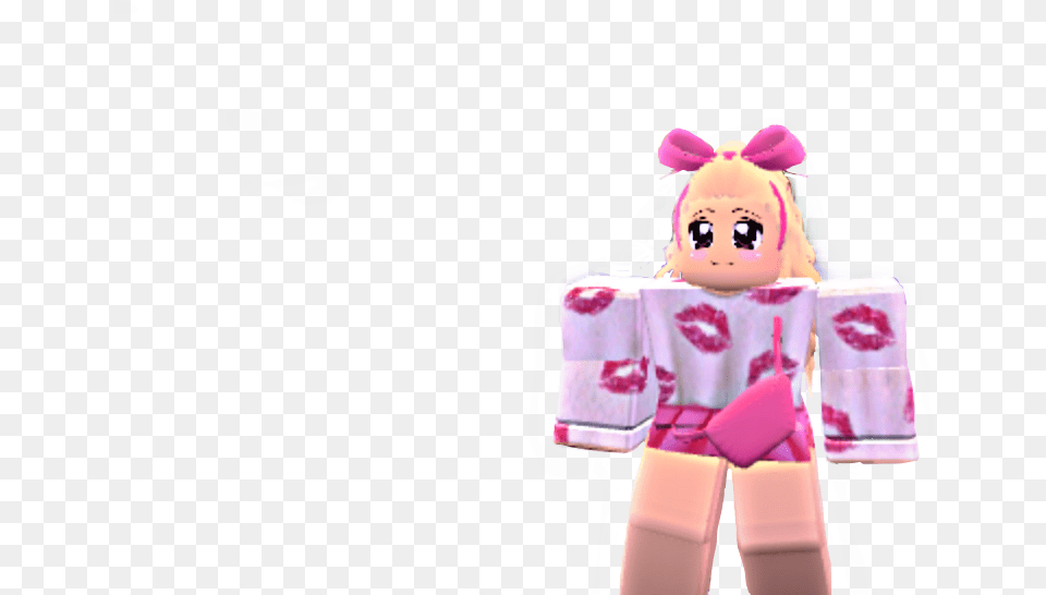 Roblox Girl Pink Cute Anime Kawaii Eek 50 Remixes, Doll, Toy, Face, Head Free Png