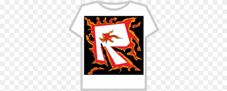 Roblox R Logo Fire Type Roblox Roblox T Shirt Red Hoodie, Clothing, T-shirt Free Png Download