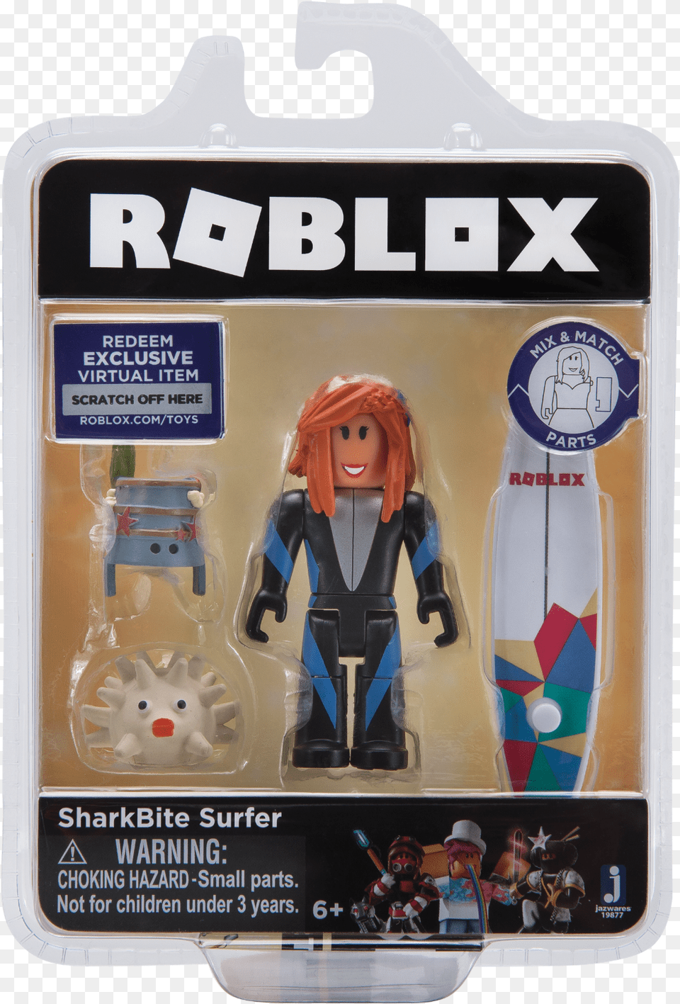 Roblox Sharkbite Surfer Mini Action Figure With Virtual Shark Bite Roblox Toy, Person, Baby, Figurine, Face Png Image