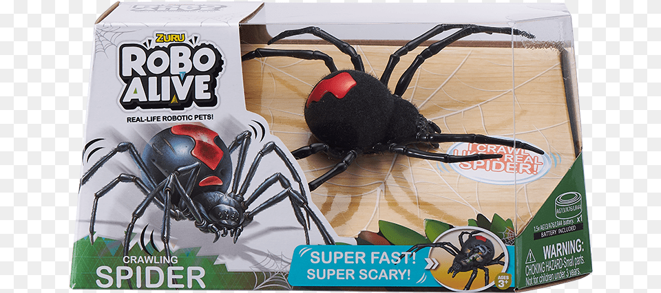 Robo Alive Crawling Spider Zuru Robo Alive Spider, Animal, Invertebrate, Black Widow, Insect Png Image