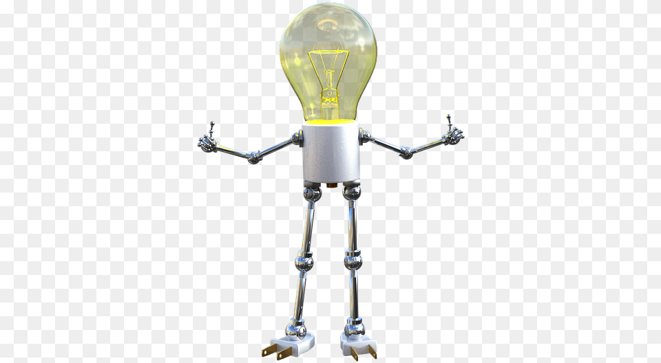 Robot, Light, Lightbulb Png Image