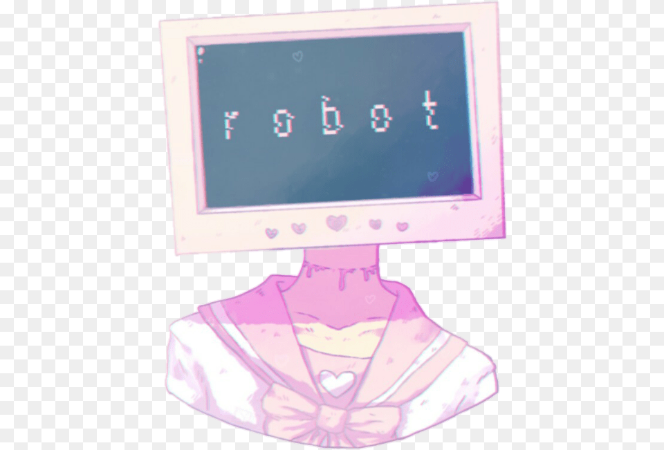 Robot Anime And Pastel Aesthetic Tv Head Drawing, Computer Hardware, Electronics, Hardware, Monitor Png Image