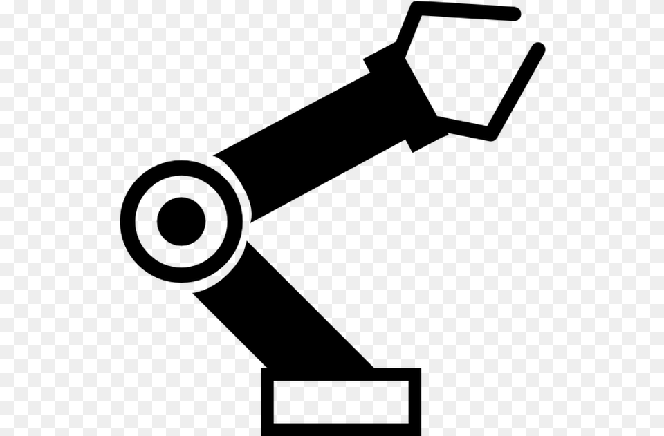 Robot Arm Icon, Gray Png