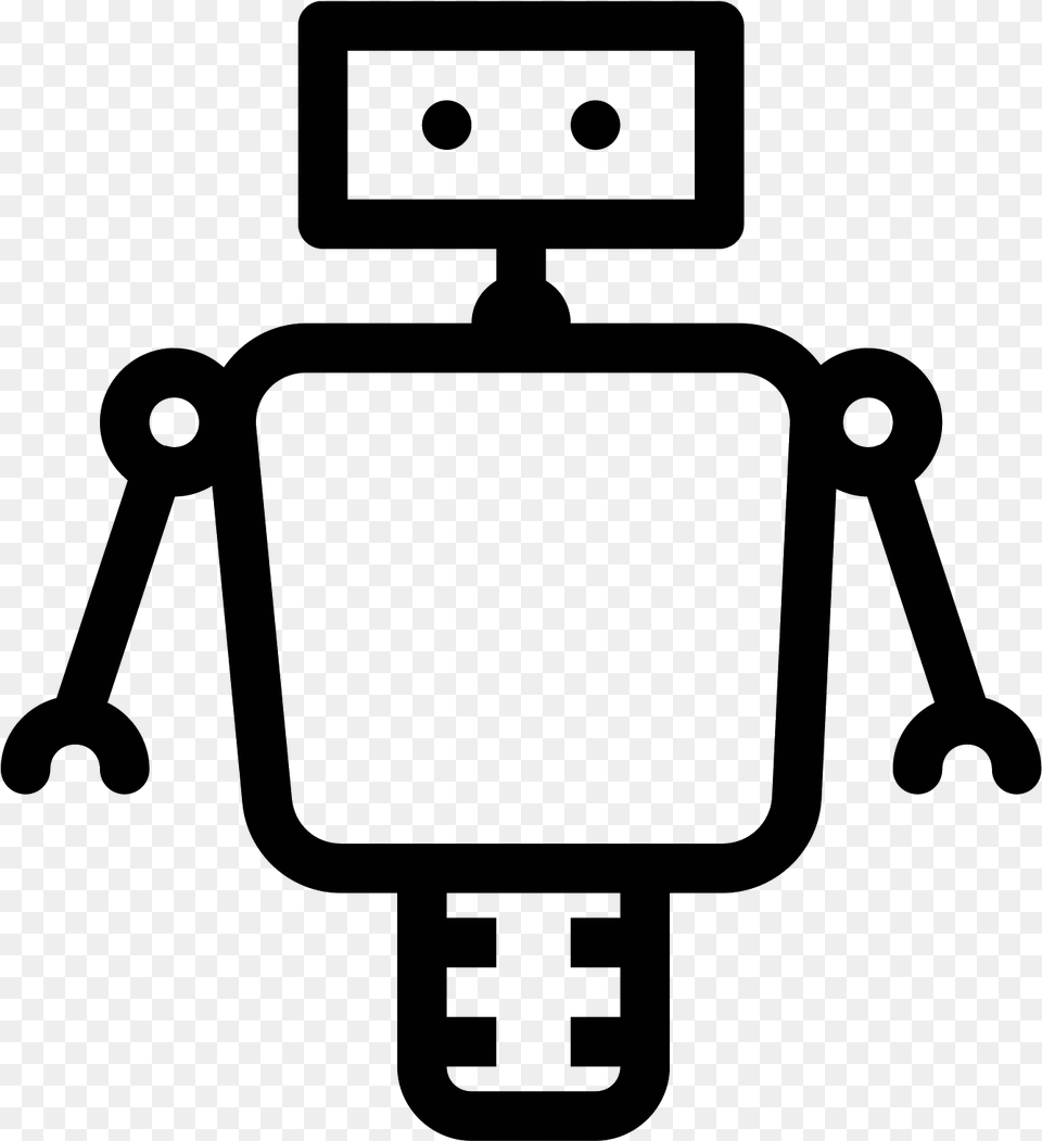 Robot Black And White, Gray Free Png Download