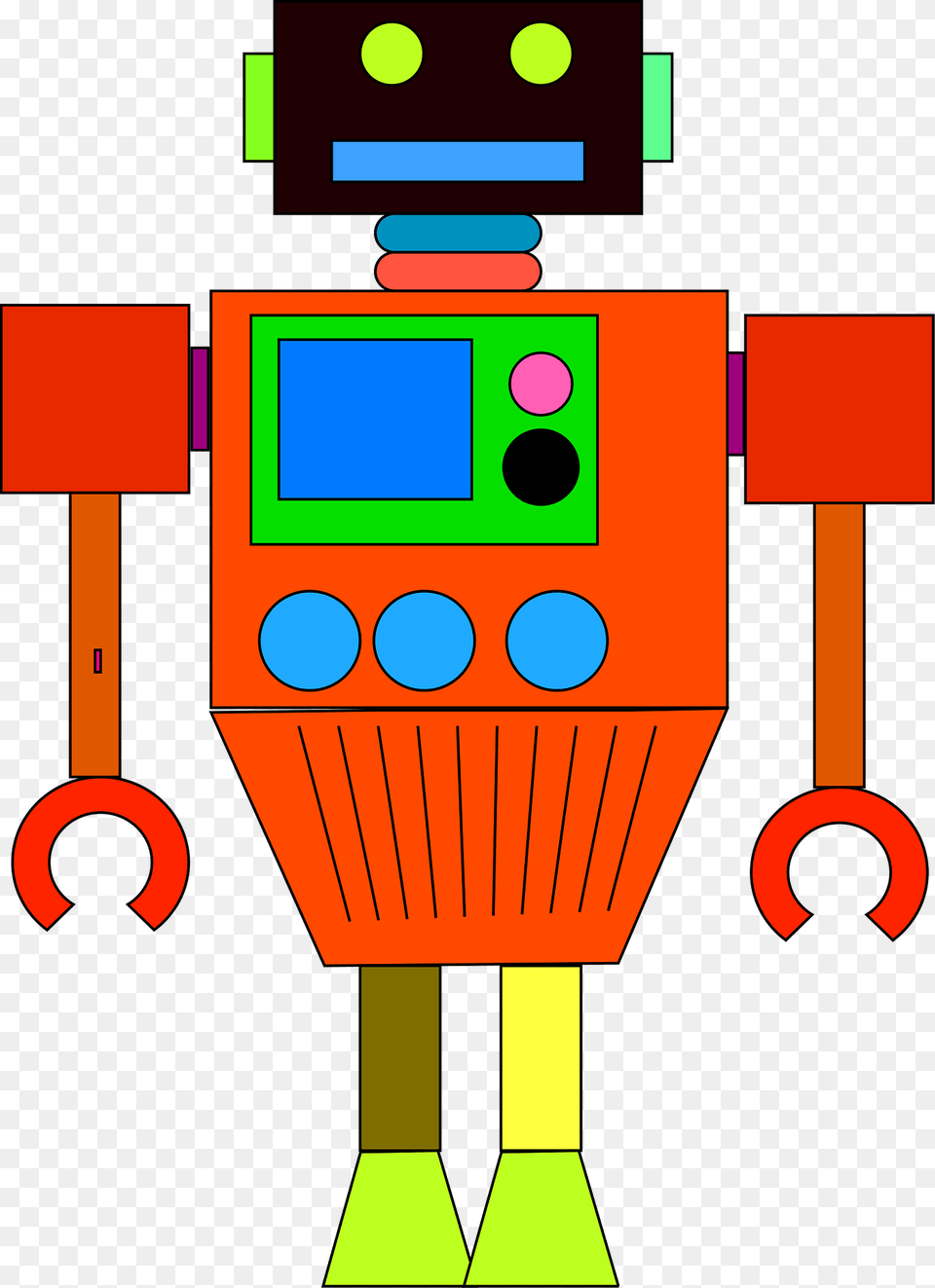Robot Black Face And Orange Body Clipart, Dynamite, Weapon Free Png Download