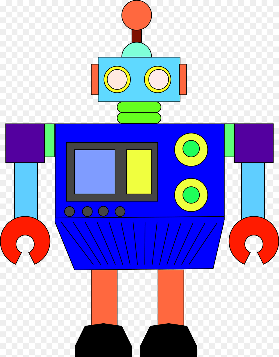 Robot Blue Face And Body Clipart Free Png
