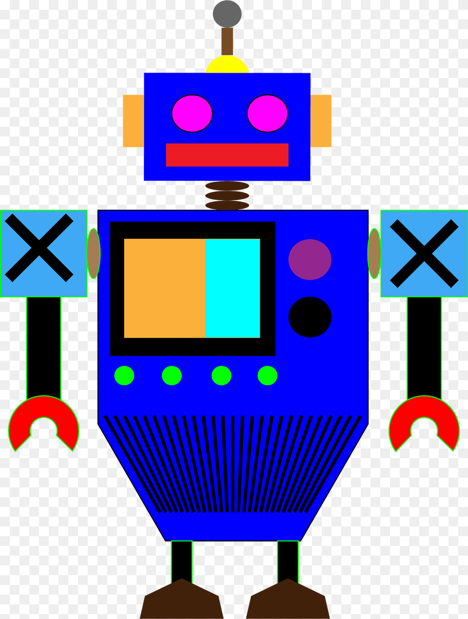 Robot Blue Face And Body Clipart Png Image