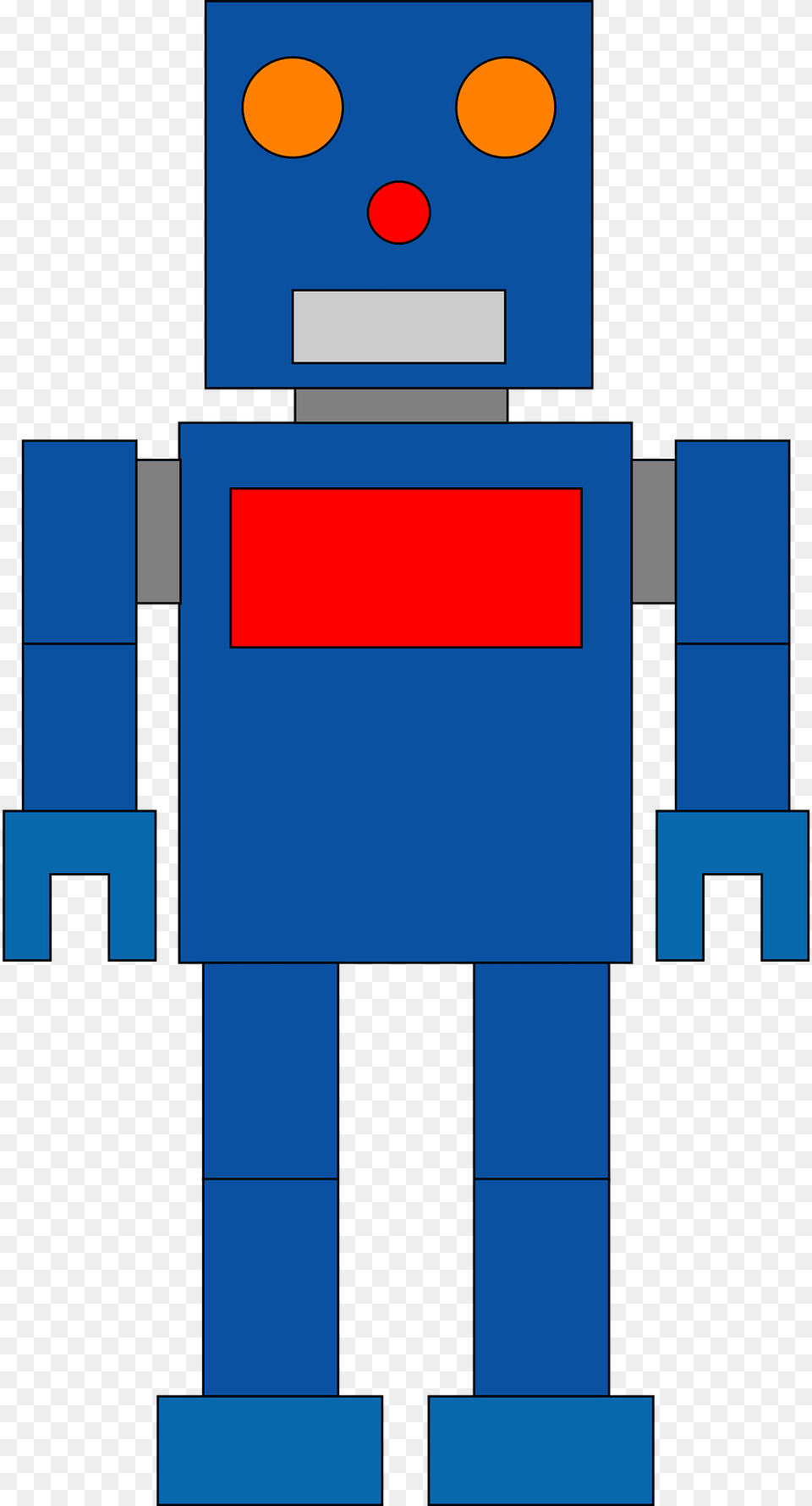 Robot Blue Face And Body Clipart Png