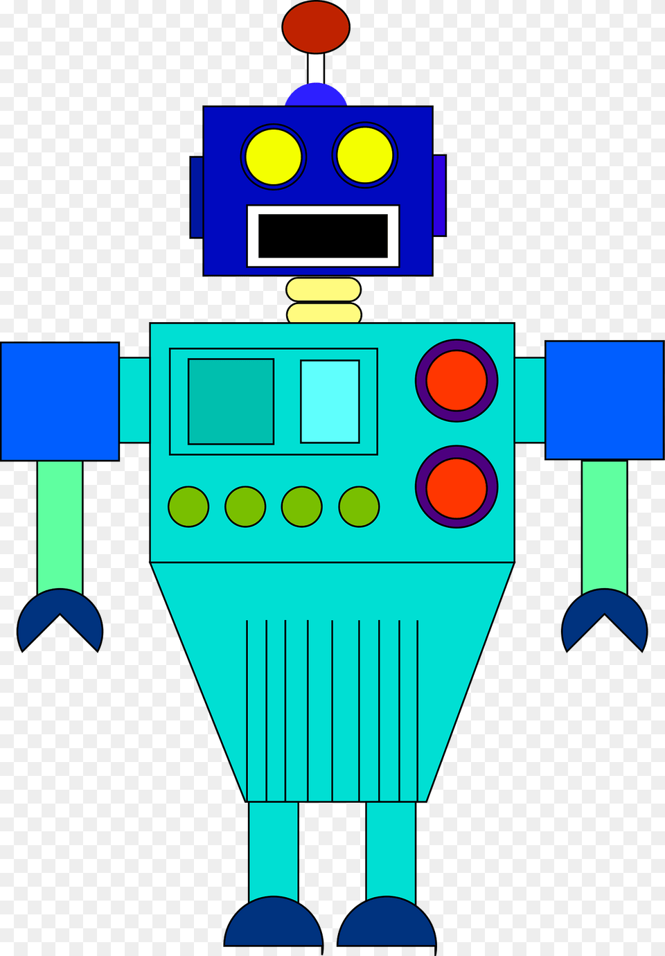 Robot Blue Face And Body Clipart Free Transparent Png