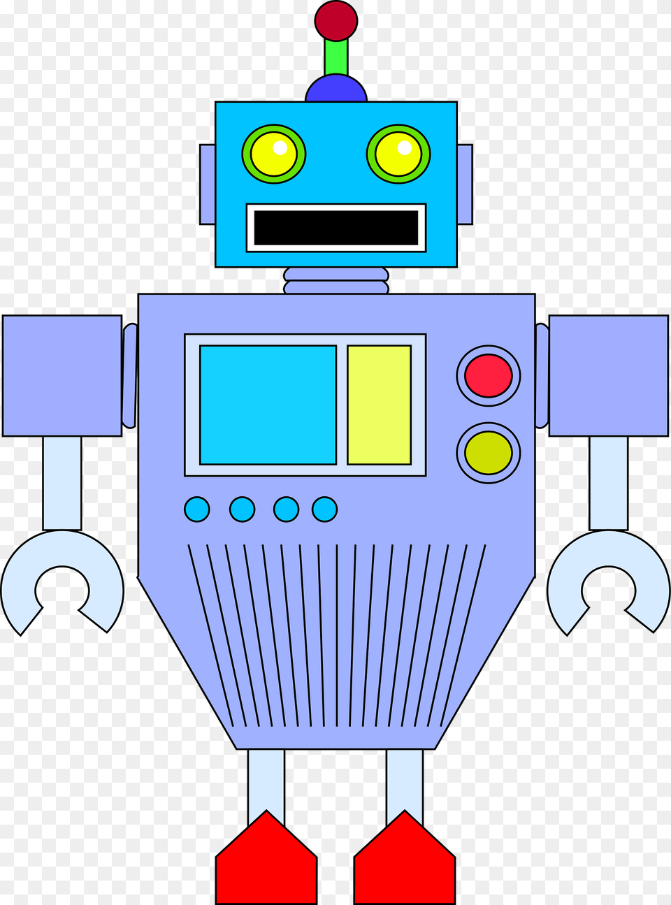 Robot Blue Face And Body Clipart Free Png