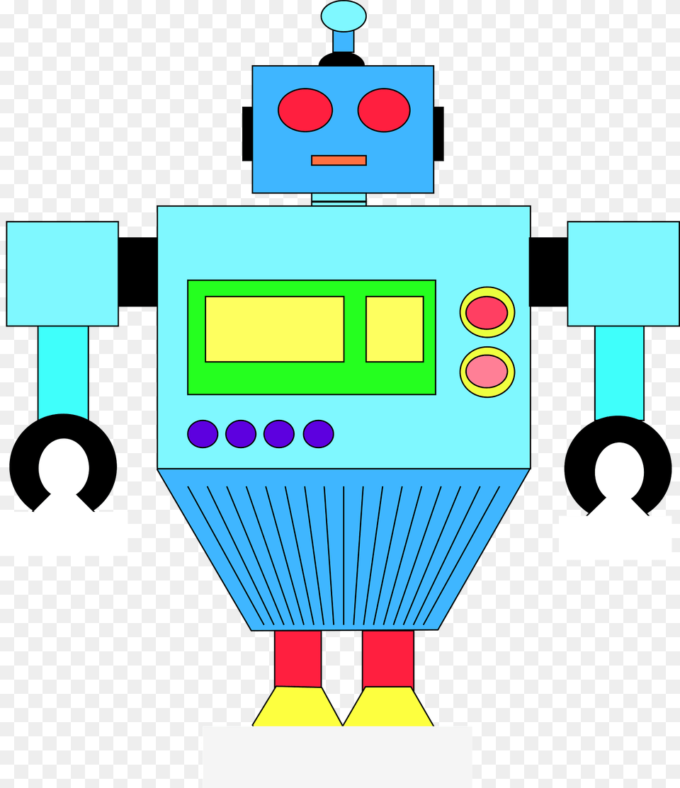 Robot Blue Face And Body Clipart Free Png Download