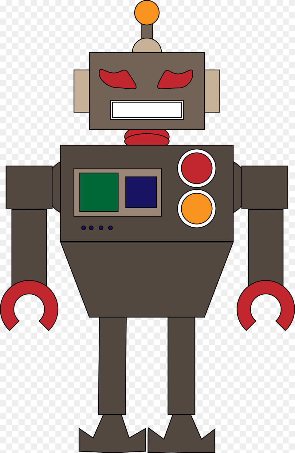 Robot Brown Face And Body Clipart Png