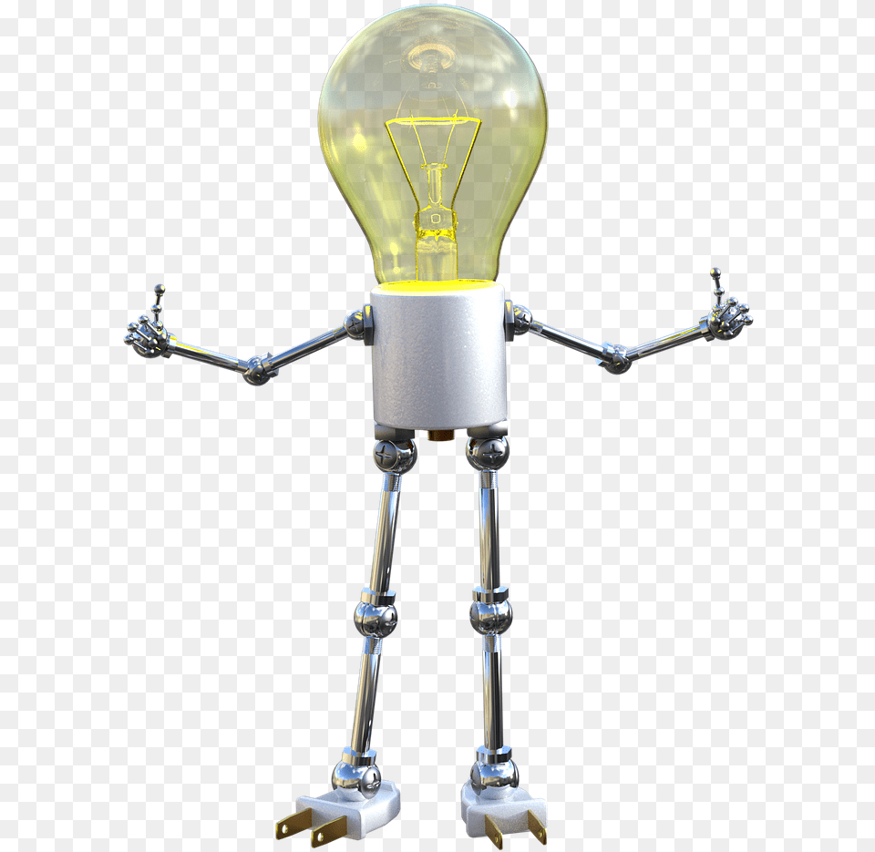 Robot Bulb, Light, Lightbulb Free Png