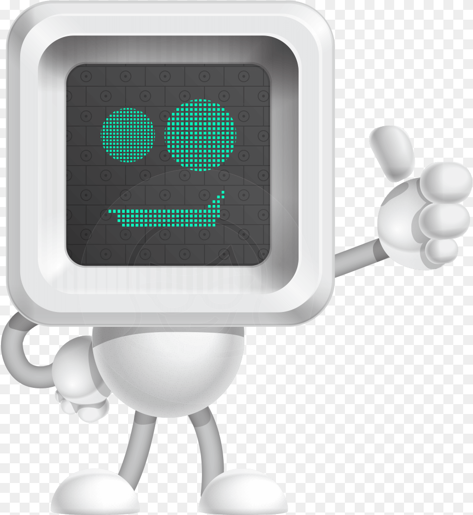 Robot Cartoon Vector Character Robot With Screen Face, Electronics Free Png Download