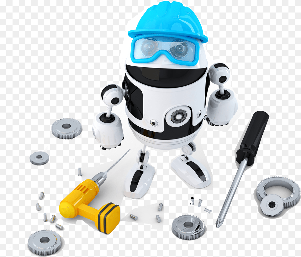 Robot Construction Worker With Various Tools Technology Robotica E Impresion 3d Free Png