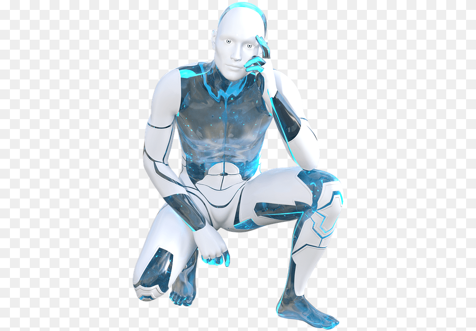 Robot Crouching, Adult, Female, Person, Woman Free Png