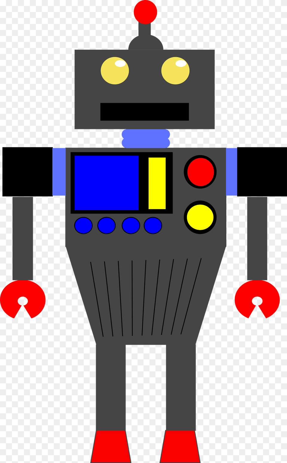 Robot Dark Gray Face And Body Clipart Png