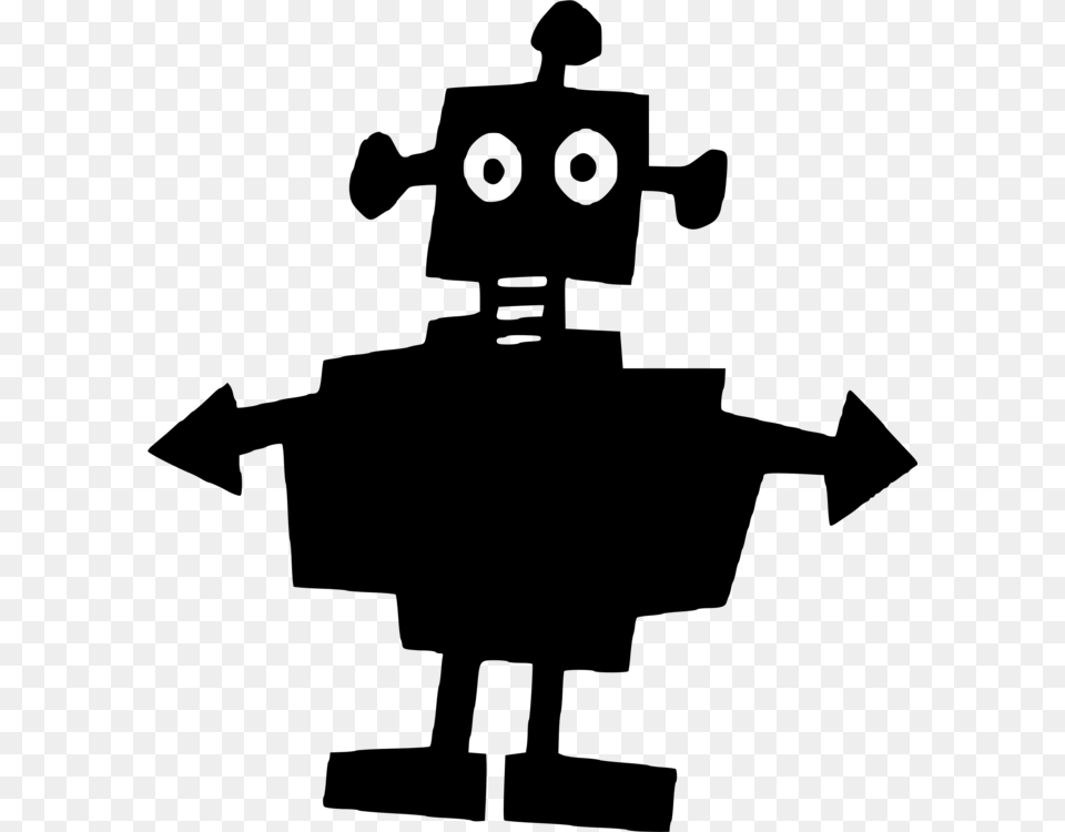 Robot Droide Nickelodeon Art Silhouette, Gray Free Png Download