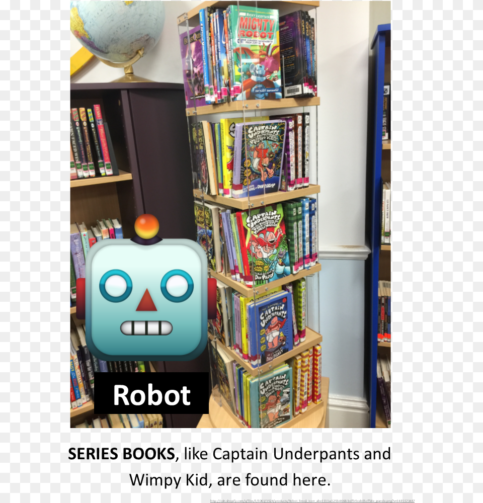 Robot Emoji, Furniture, Shelf, Book, Indoors Free Png