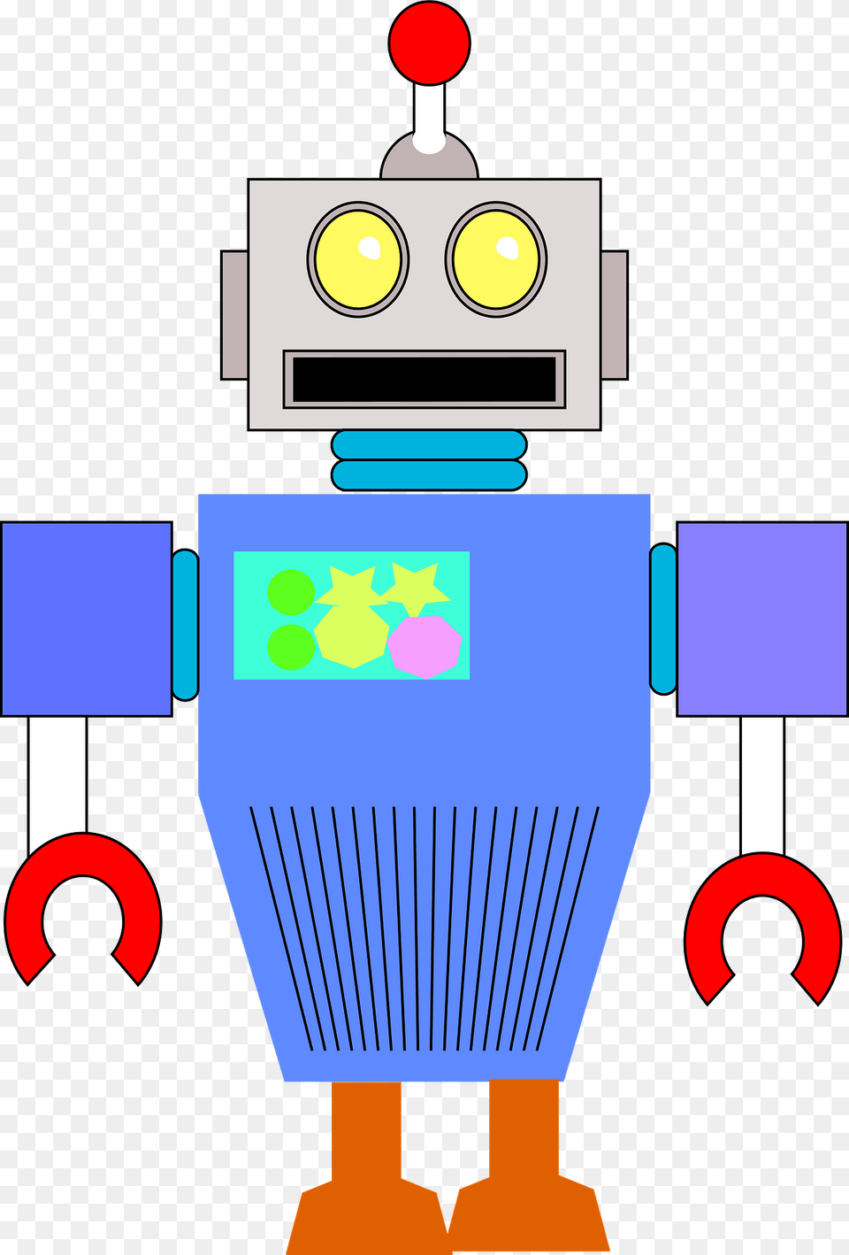 Robot Gray Face And Blue Body Clipart Png Image