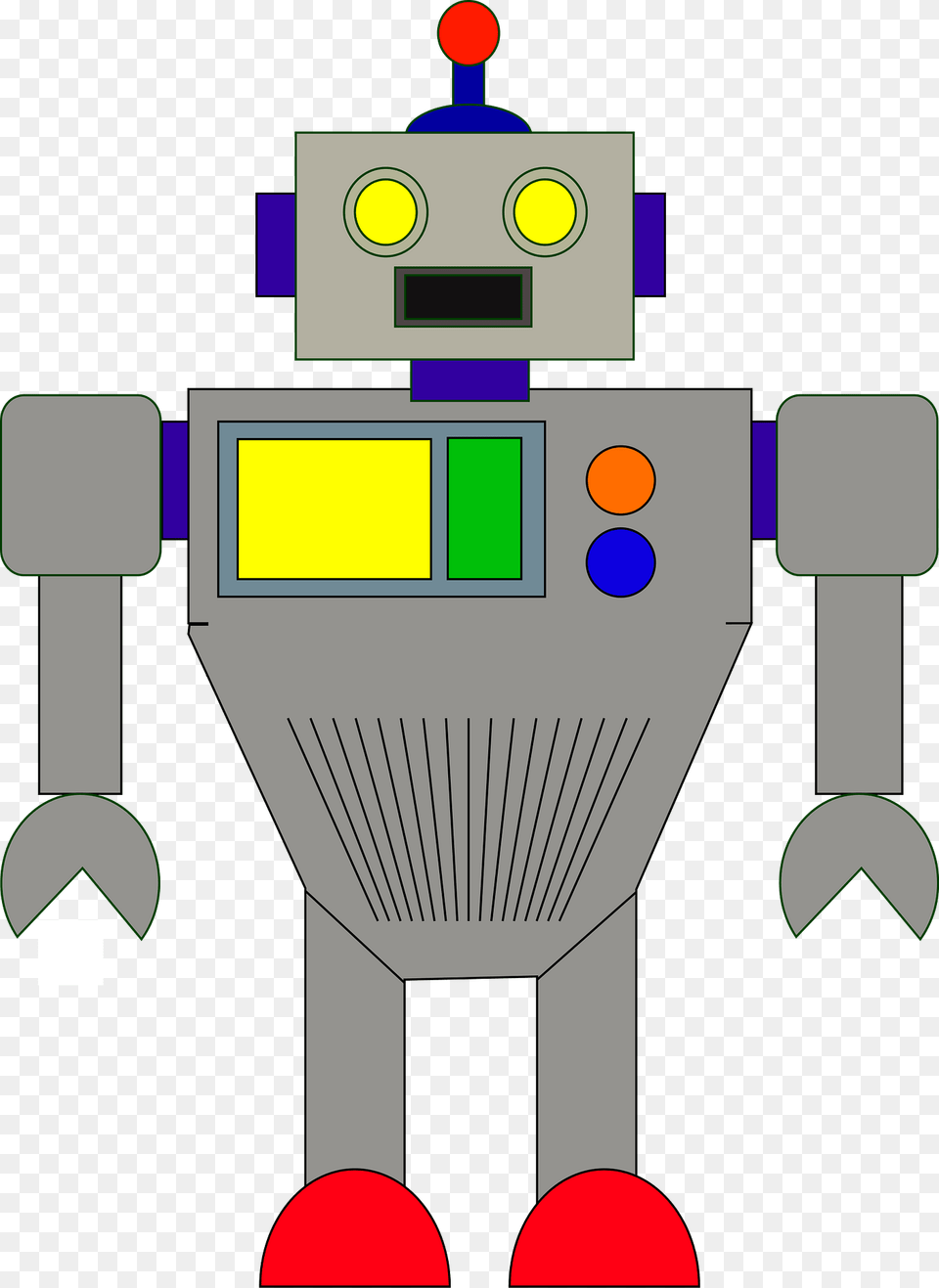 Robot Gray Face And Body Clipart Png