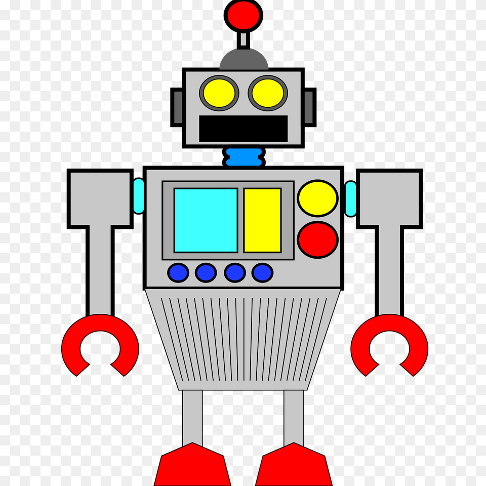 Robot Gray Face And Body Clipart Free Png