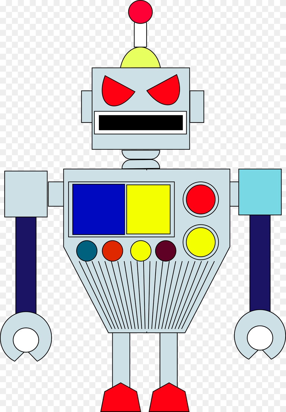 Robot Gray Face And Body Clipart Free Png