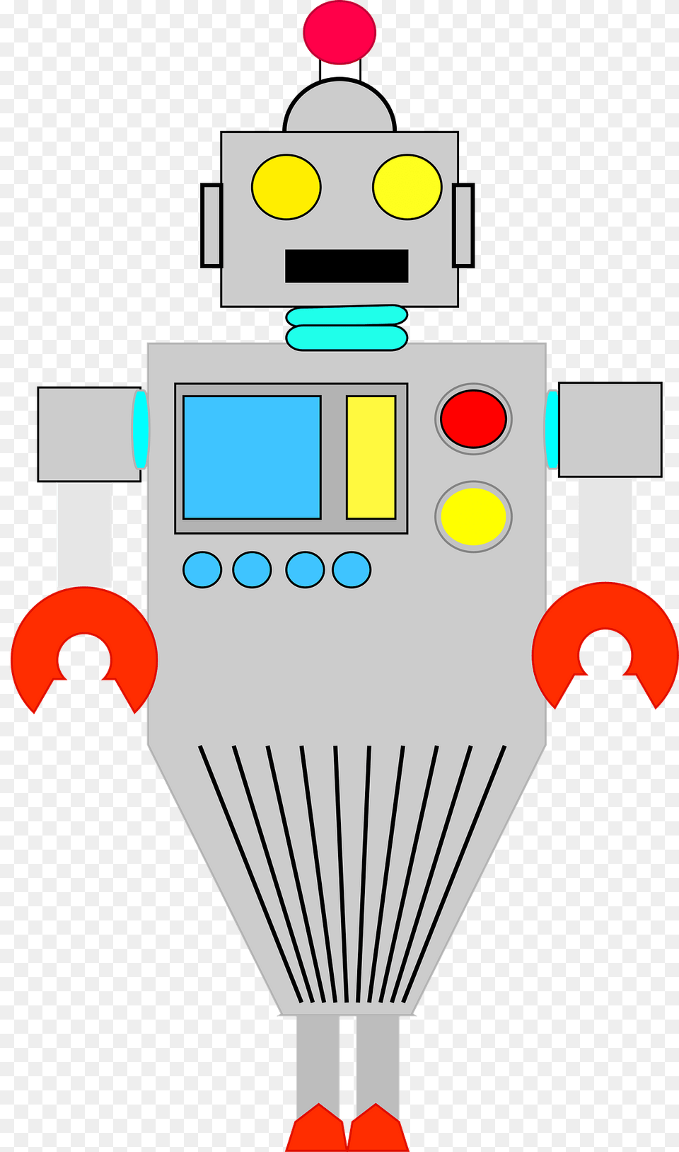 Robot Gray Face And Body Clipart Png Image