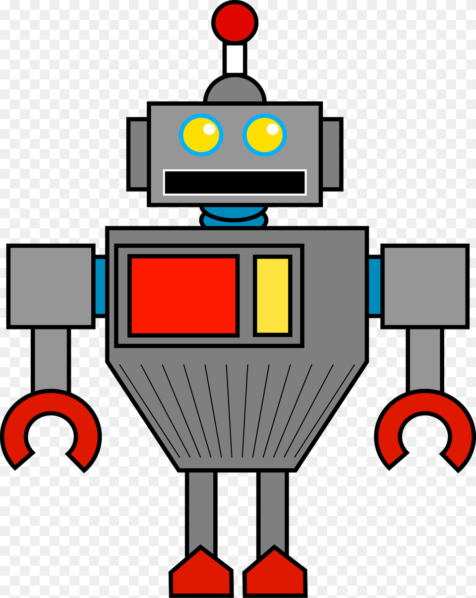 Robot Gray Face And Body Clipart Png Image