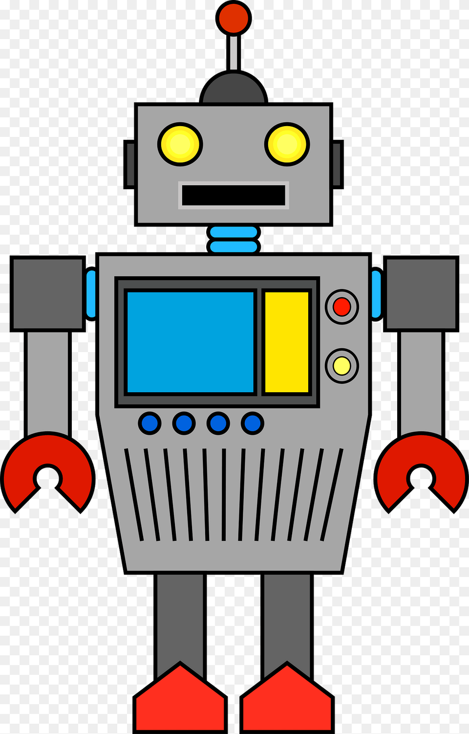 Robot Gray Face And Body Clipart Png Image