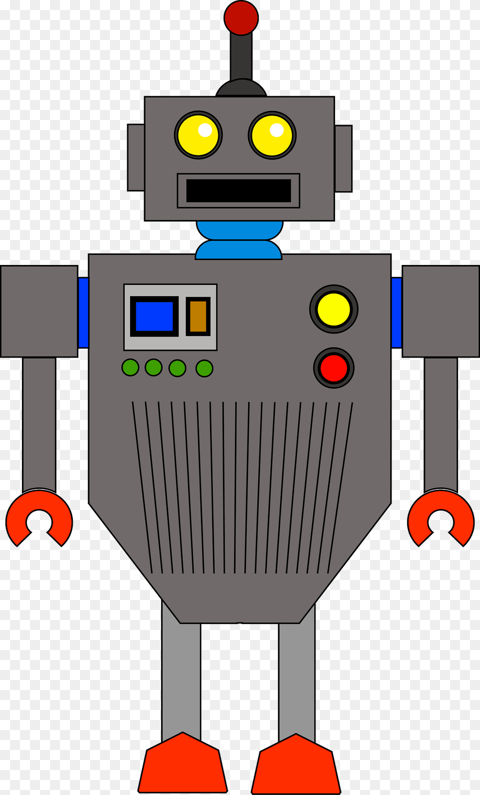 Robot Gray Face And Body Clipart Free Png Download