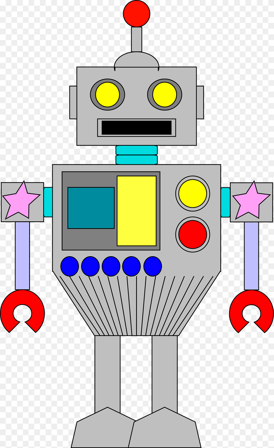 Robot Gray Face And Body Clipart Free Png