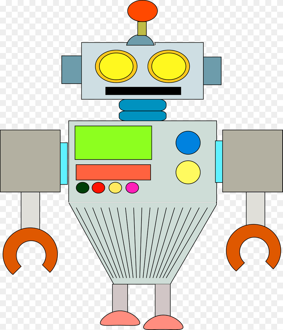 Robot Gray Face And Body Clipart Free Png