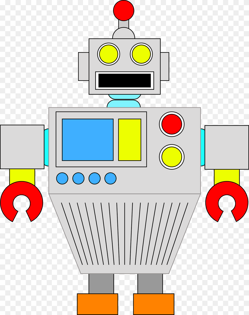 Robot Gray Face And Body Clipart Png