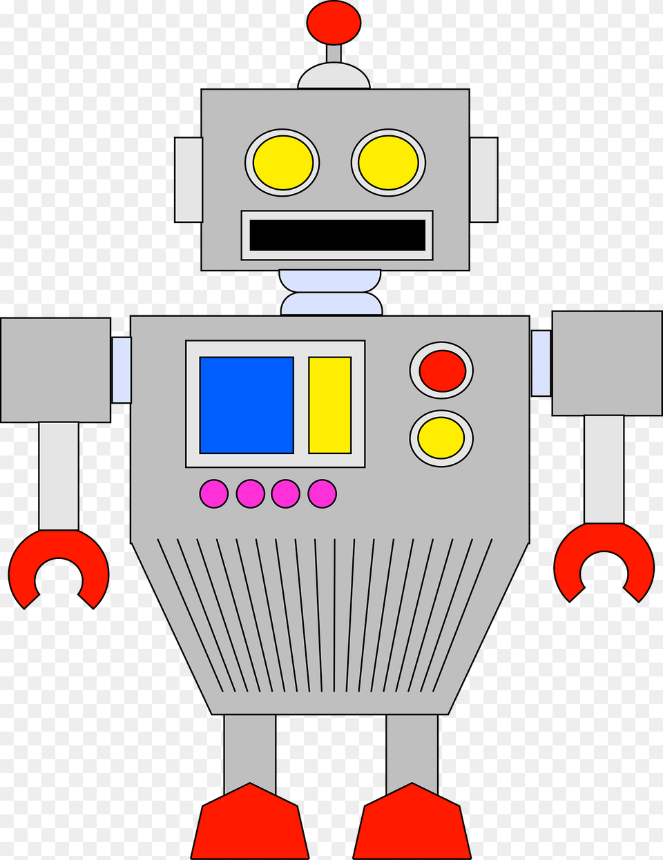 Robot Gray Face And Body Clipart Png