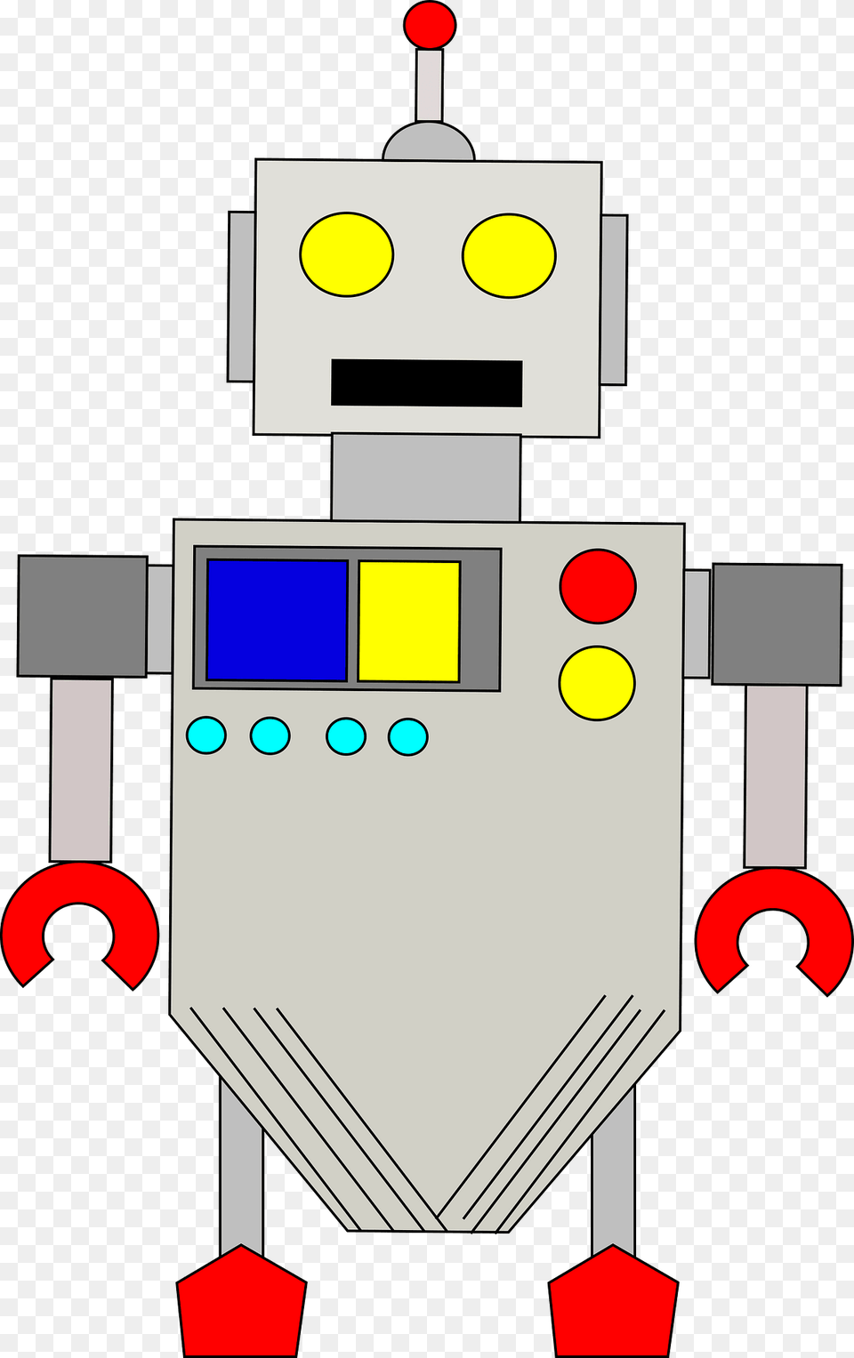 Robot Gray Face And Body Clipart Png Image