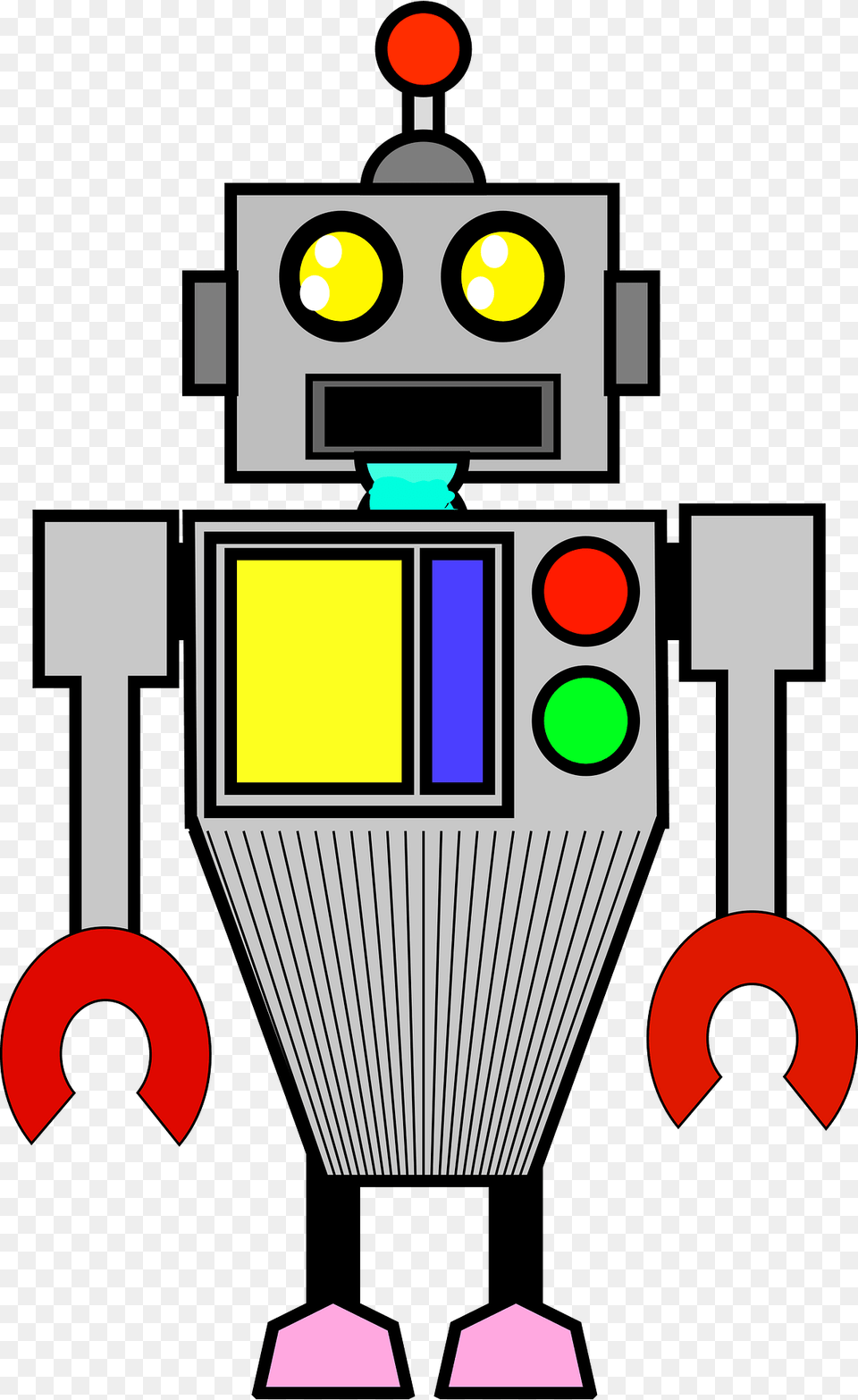 Robot Gray Face And Body Clipart Free Png