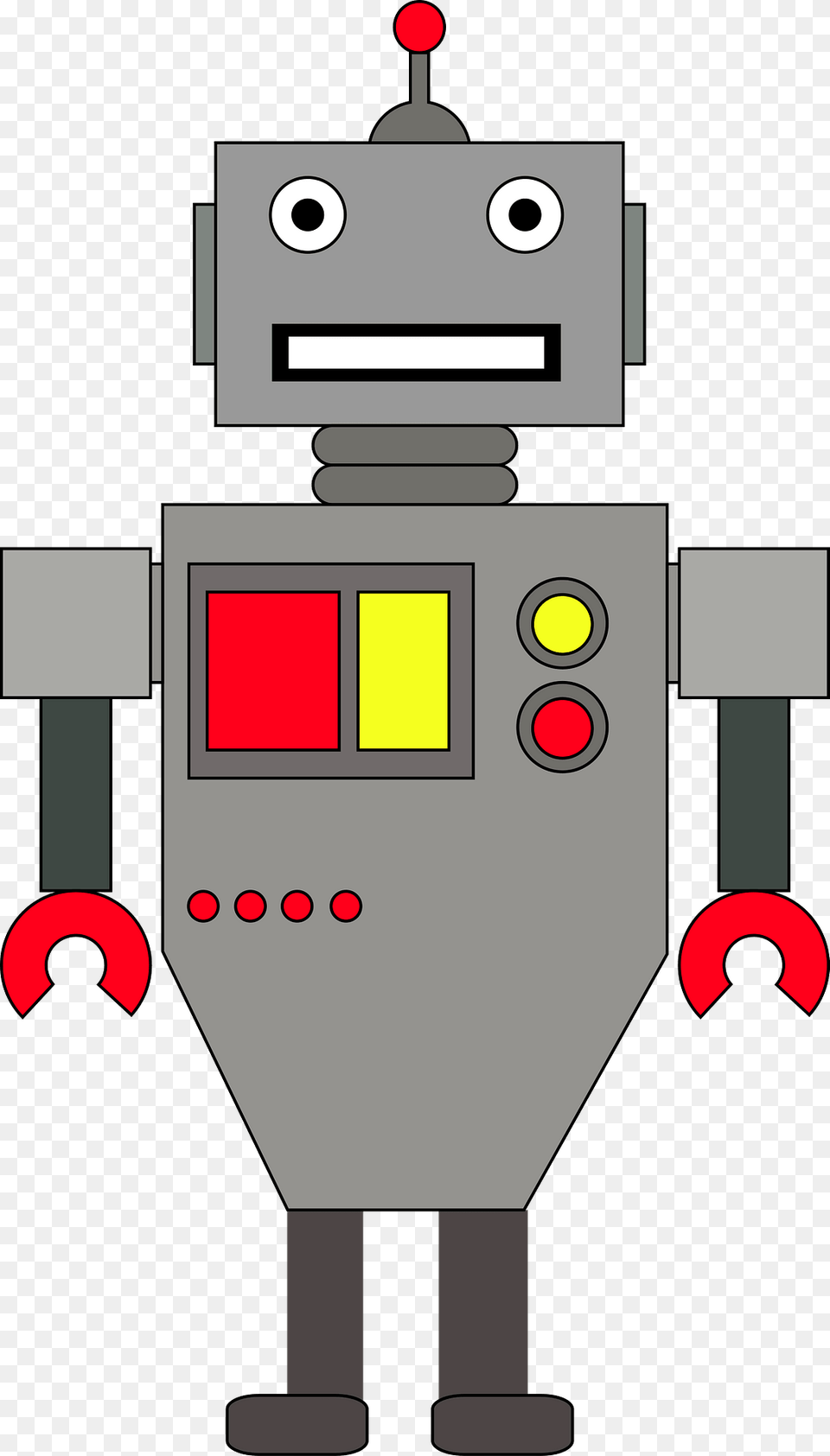 Robot Gray Face And Body Clipart Png Image