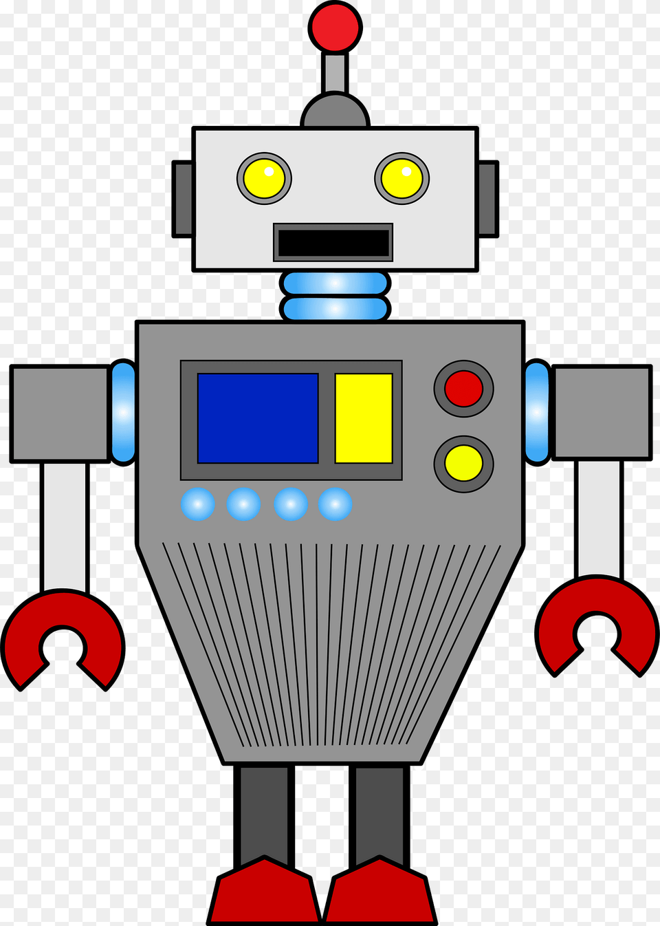 Robot Gray Face And Body Clipart Png Image