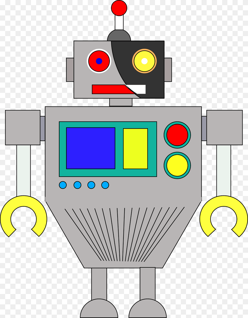 Robot Gray Face And Body Clipart Png Image