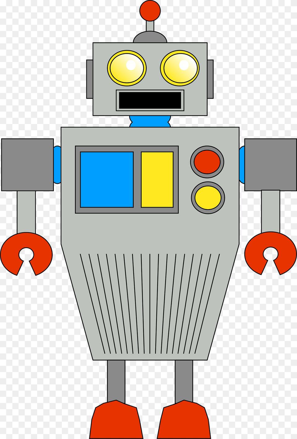 Robot Gray Face And Body Clipart Free Png