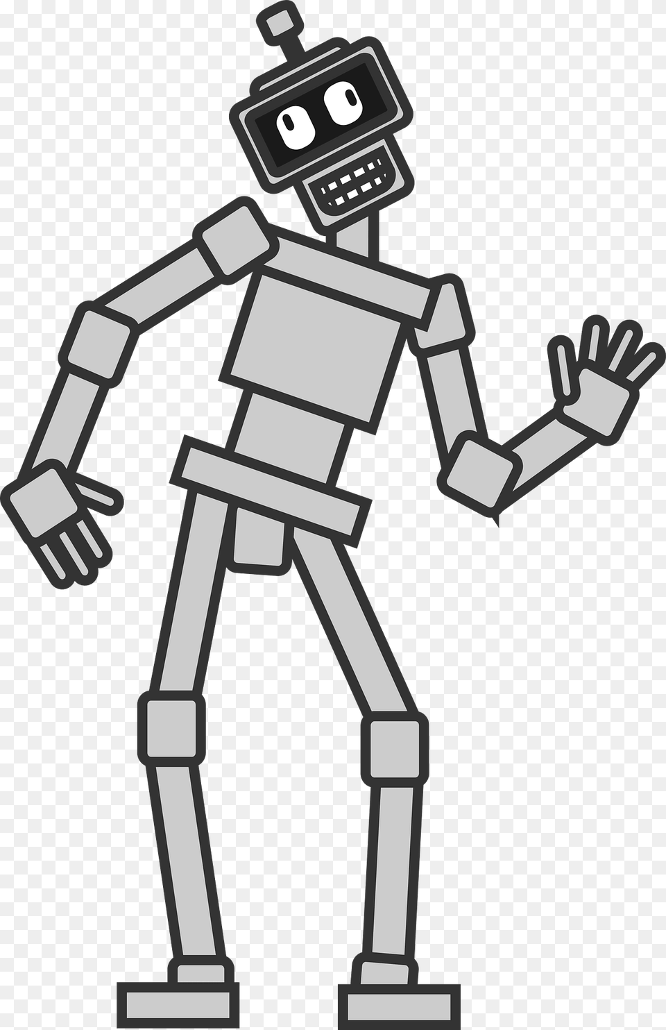 Robot Gray Face And Body Clipart, Cross, Symbol Free Png