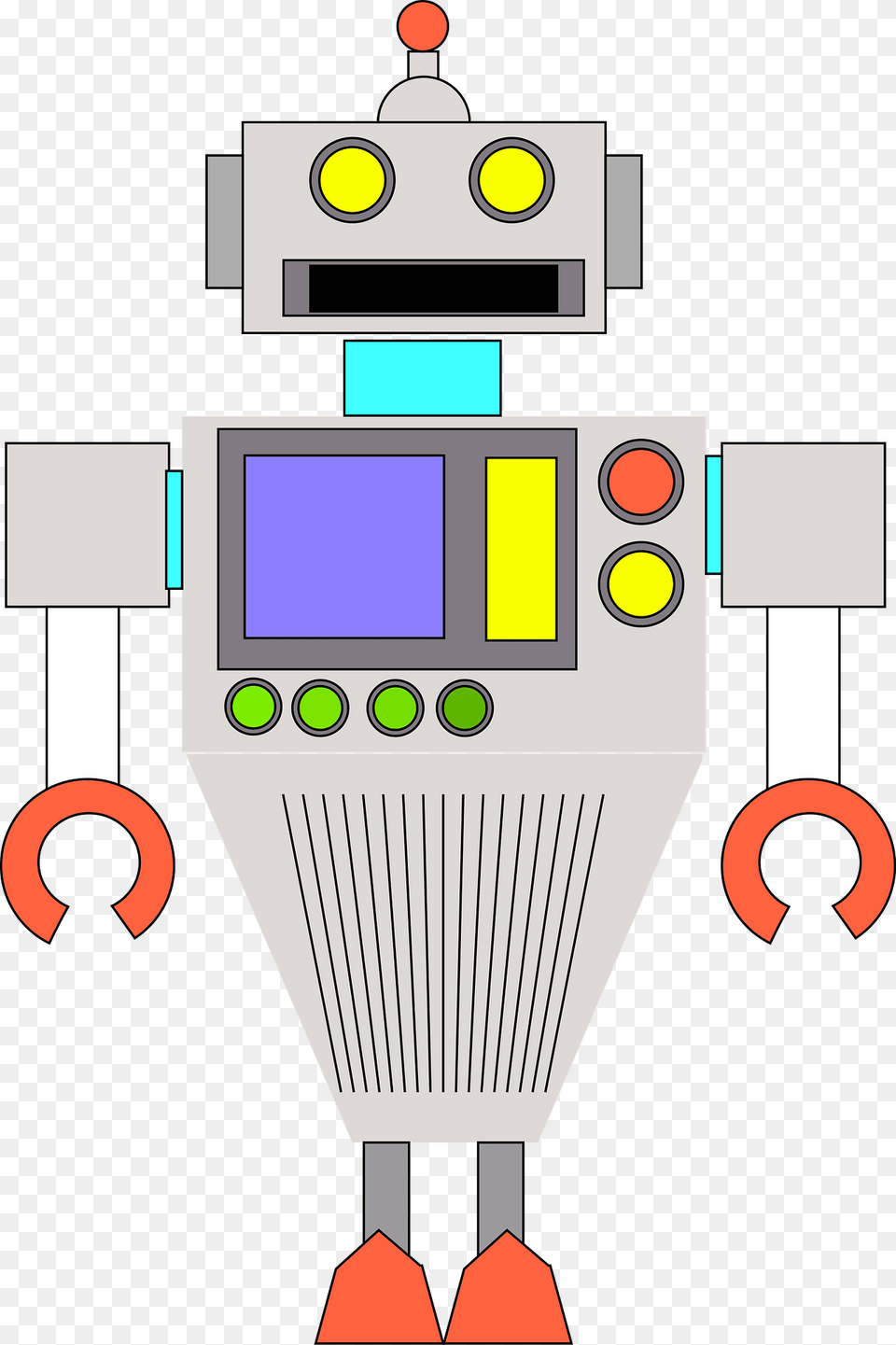 Robot Gray Face And Body Clipart Png Image