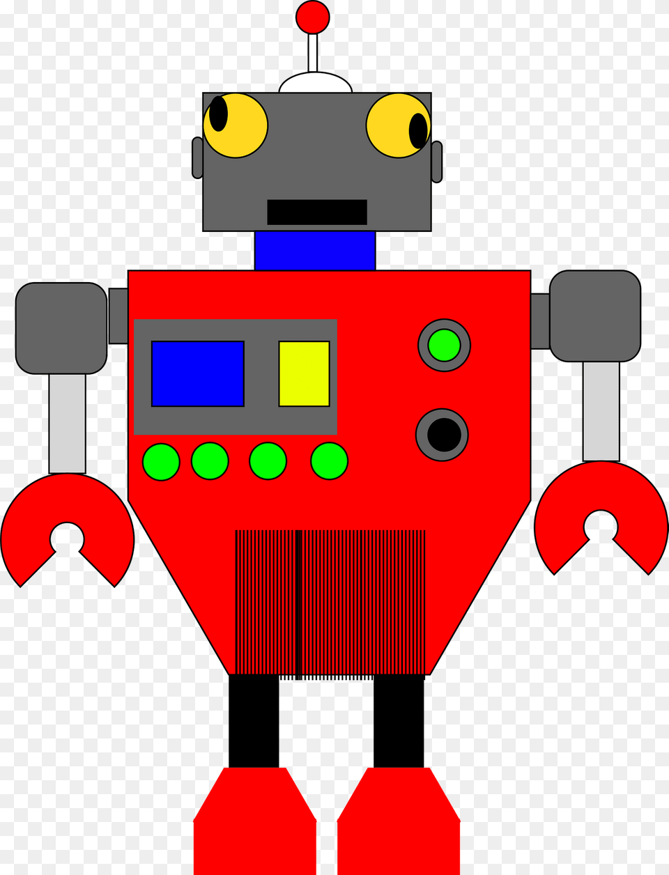 Robot Gray Face And Red Body Clipart, Dynamite, Weapon, Bulldozer, Machine Free Transparent Png